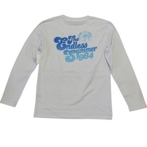 The Endless Summer White Long Sleeve Shirt Blue Graphic Tee Boys 12